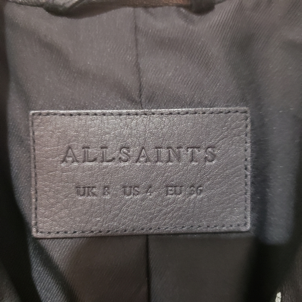 AllSaints Graff Balfern Leather jacket limited edition size 4 - Picture 5 of 9